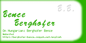 bence berghofer business card